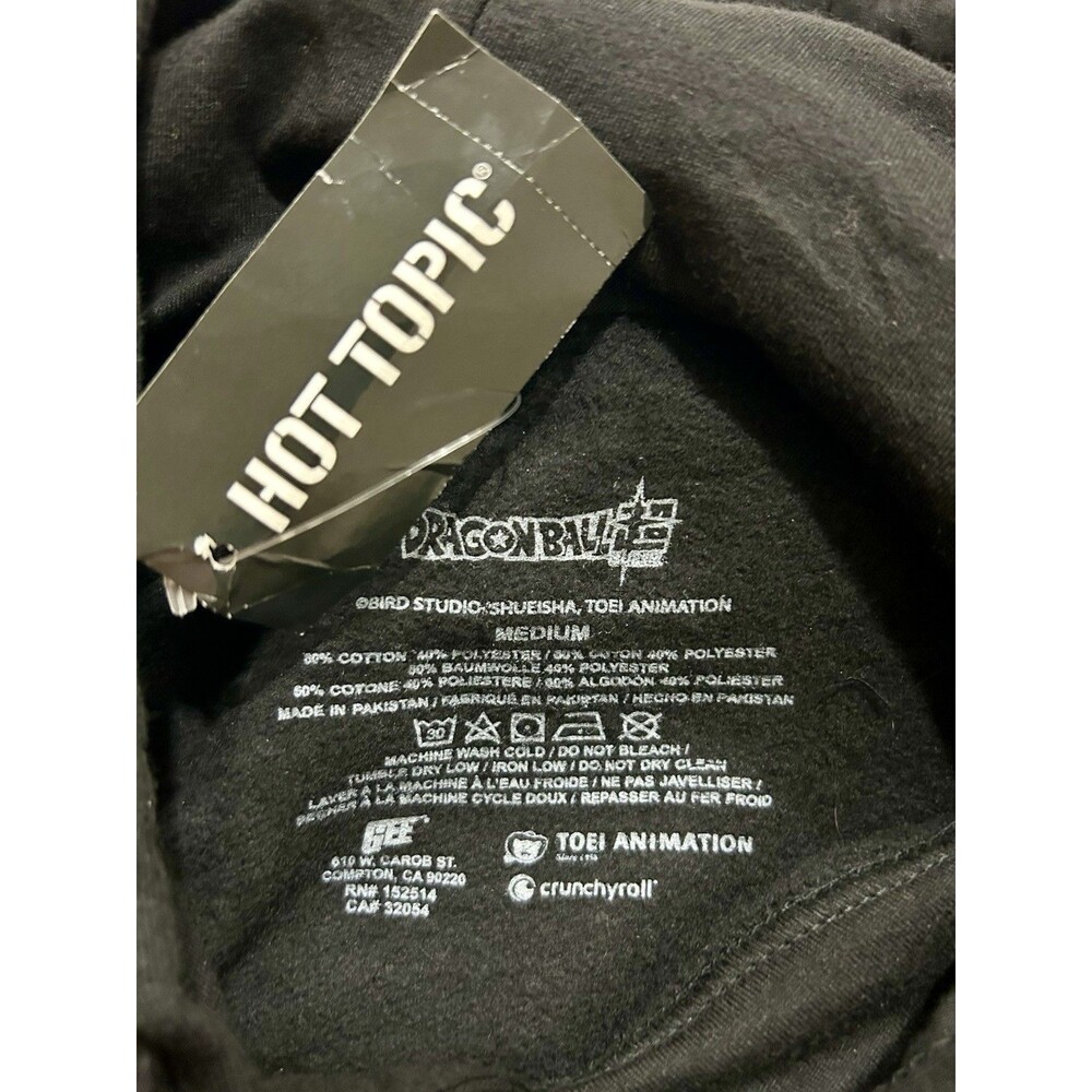 Hot Topic Dragon Ball Super Shenron Outline Black Pullover Hoodie Men's M - Picture 6 of 7